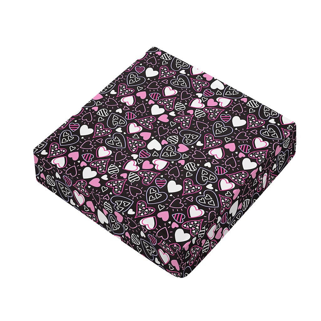 Cute Girly Heart Pattern Print Outdoor Seat Cushion Cover