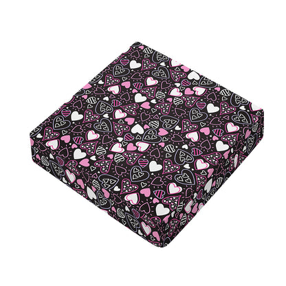 Cute Girly Heart Pattern Print Outdoor Seat Cushion Cover
