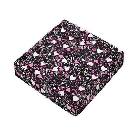 Cute Girly Heart Pattern Print Outdoor Seat Cushion Cover