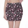 Cute Girly Heart Pattern Print Pencil Mini Skirt