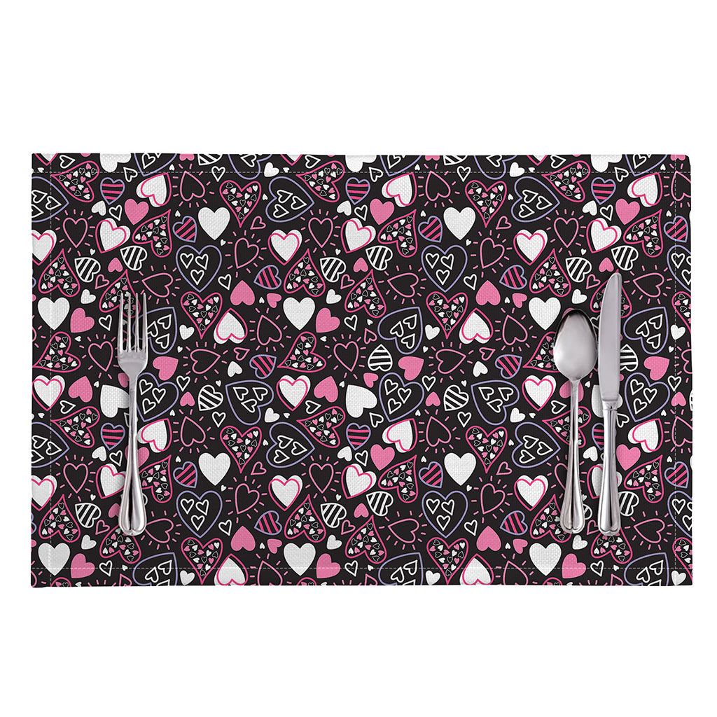 Cute Girly Heart Pattern Print Placemat