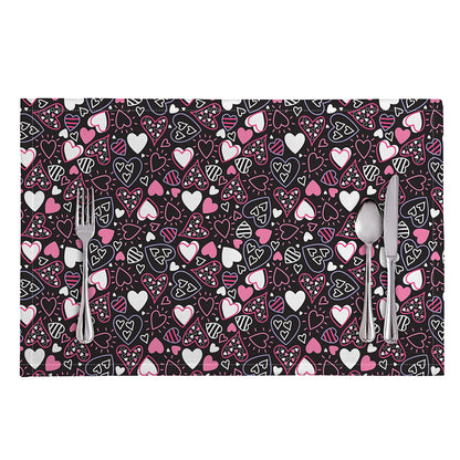 Cute Girly Heart Pattern Print Placemat