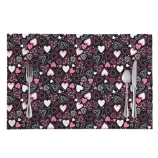 Cute Girly Heart Pattern Print Placemat