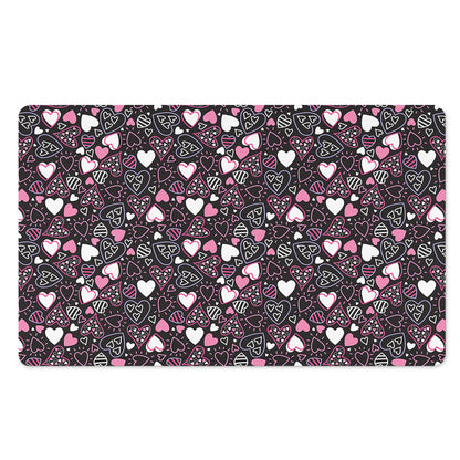 Cute Girly Heart Pattern Print Polyester Doormat