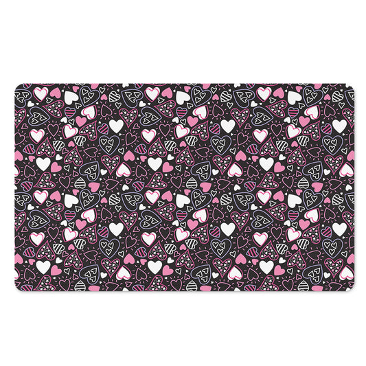 Cute Girly Heart Pattern Print Polyester Doormat