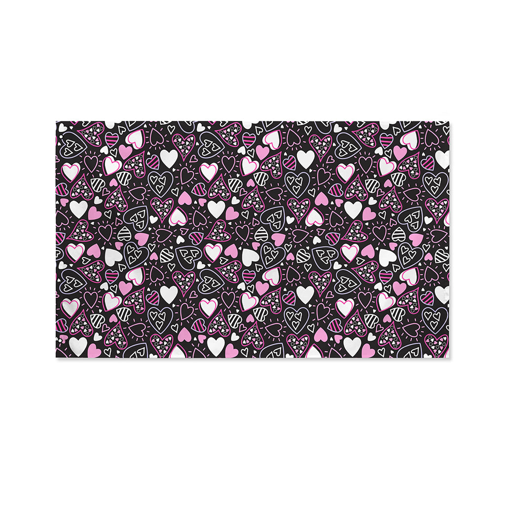 Cute Girly Heart Pattern Print Polyester Flag