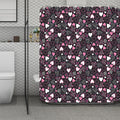 Cute Girly Heart Pattern Print Polyester Shower Curtain