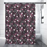 Cute Girly Heart Pattern Print Premium Shower Curtain