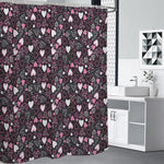 Cute Girly Heart Pattern Print Premium Shower Curtain