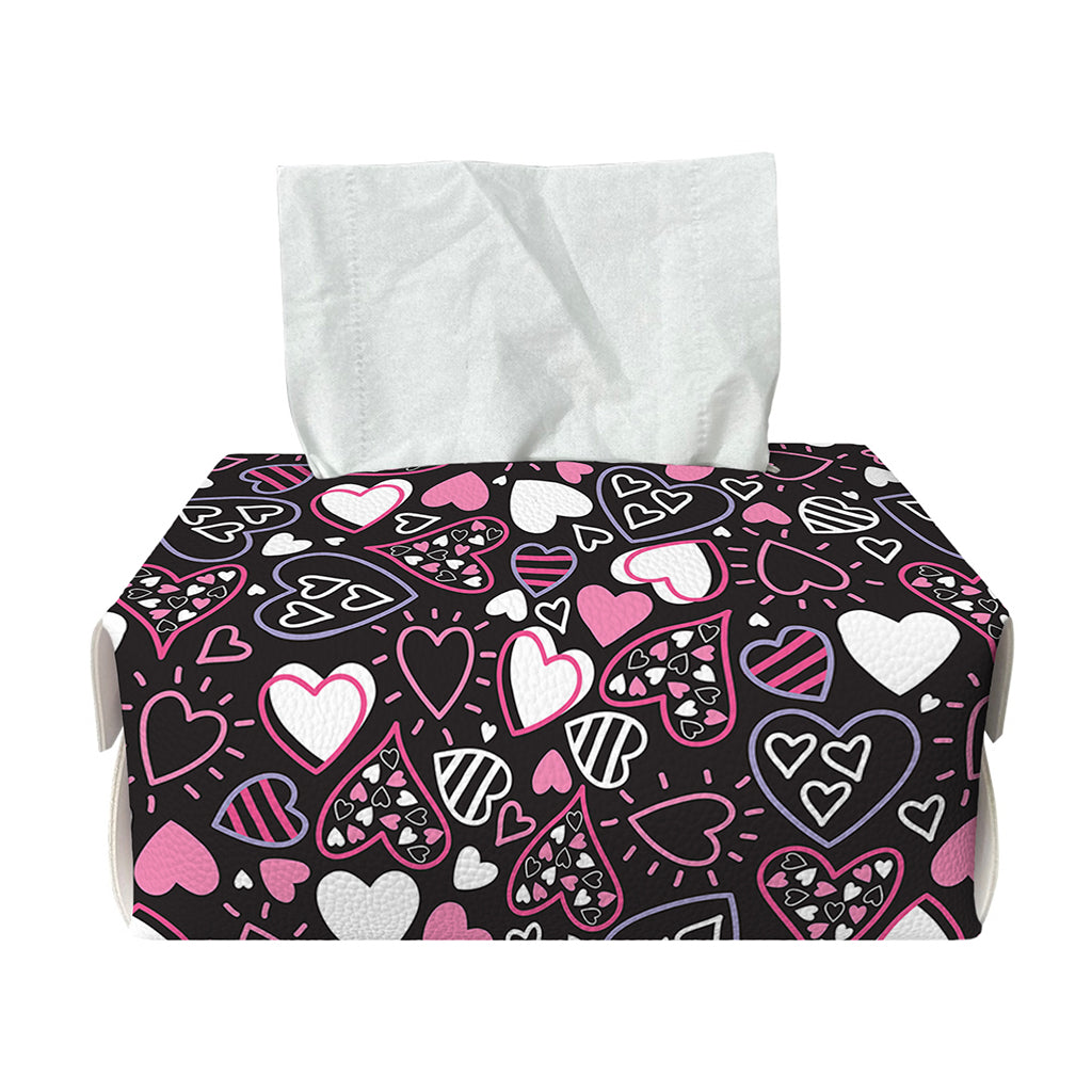 Cute Girly Heart Pattern Print Rectangle Tissue Box Cover