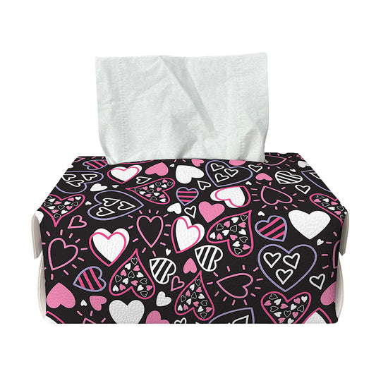 Cute Girly Heart Pattern Print Rectangle Tissue Box Cover