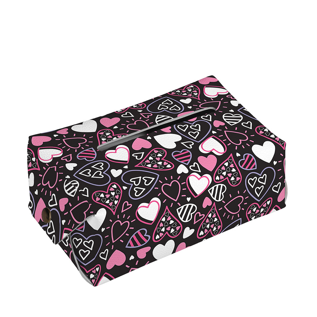 Cute Girly Heart Pattern Print Rectangle Tissue Box Cover