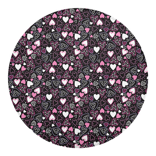 Cute Girly Heart Pattern Print Round Blanket