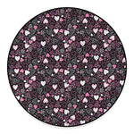 Cute Girly Heart Pattern Print Round Floor Mat