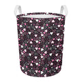 Cute Girly Heart Pattern Print Round Laundry Basket