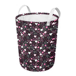 Cute Girly Heart Pattern Print Round Laundry Basket