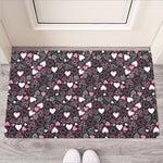 Cute Girly Heart Pattern Print Rubber Doormat
