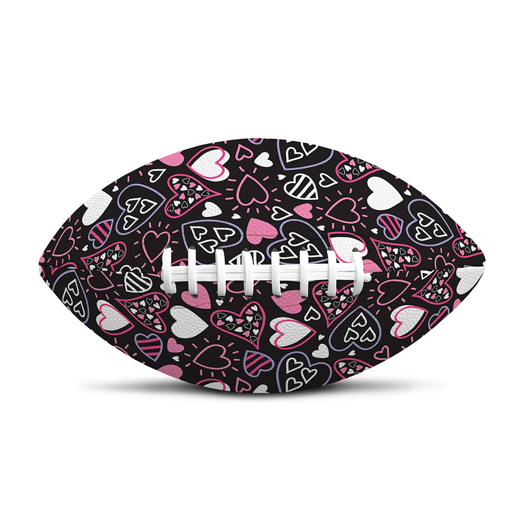 Cute Girly Heart Pattern Print Rugby Ball