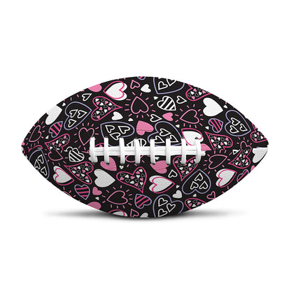 Cute Girly Heart Pattern Print Rugby Ball