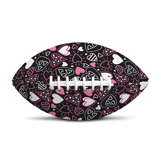 Cute Girly Heart Pattern Print Rugby Ball