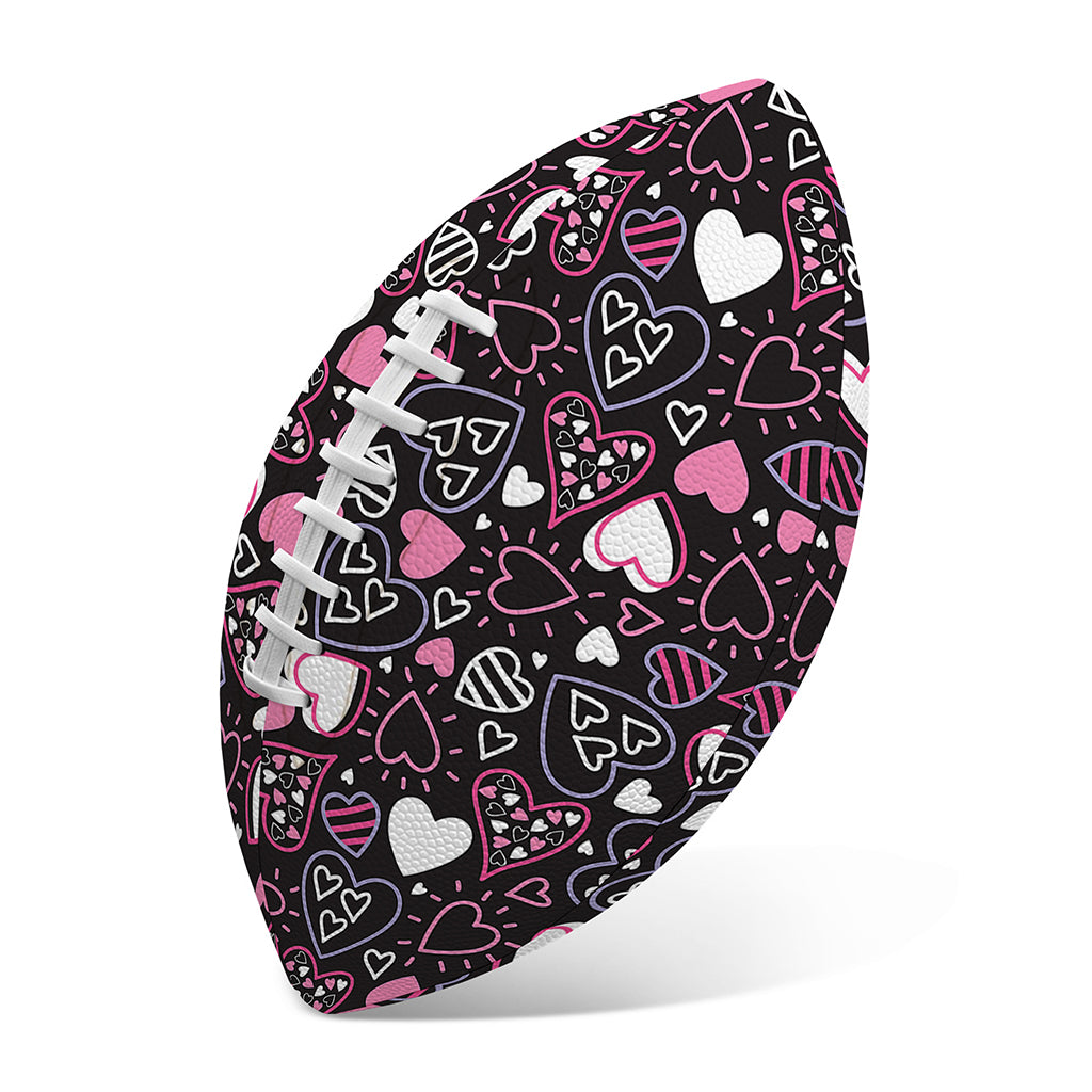 Cute Girly Heart Pattern Print Rugby Ball