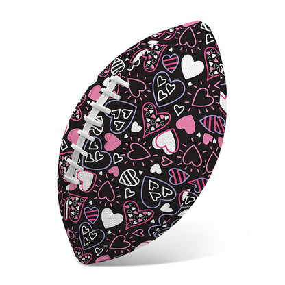 Cute Girly Heart Pattern Print Rugby Ball