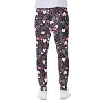 Cute Girly Heart Pattern Print Scuba Joggers