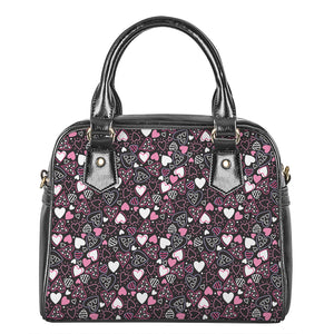 Cute Girly Heart Pattern Print Shoulder Handbag