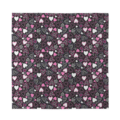 Cute Girly Heart Pattern Print Silk Bandana