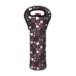 Cute Girly Heart Pattern Print Single Neoprene Wine Tote