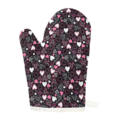 Cute Girly Heart Pattern Print Single Oven Mitt