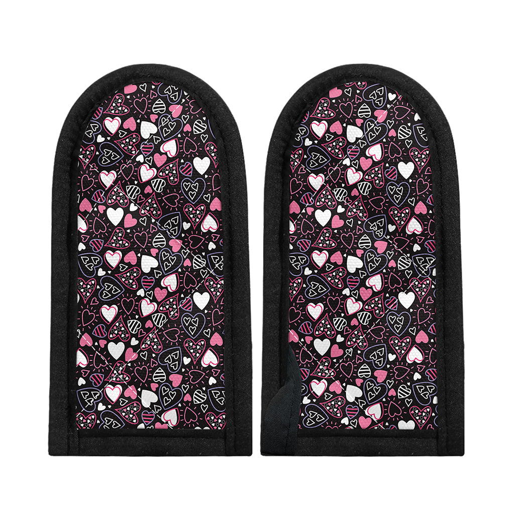 Cute Girly Heart Pattern Print Skillet Handle Cover