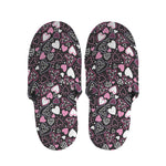 Cute Girly Heart Pattern Print Slippers