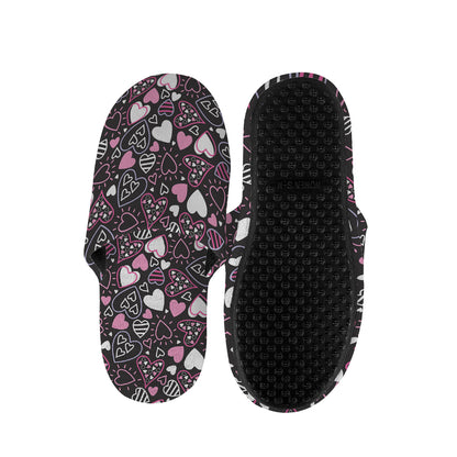 Cute Girly Heart Pattern Print Slippers