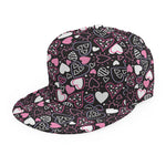 Cute Girly Heart Pattern Print Snapback Cap