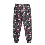 Cute Girly Heart Pattern Print Sweatpants