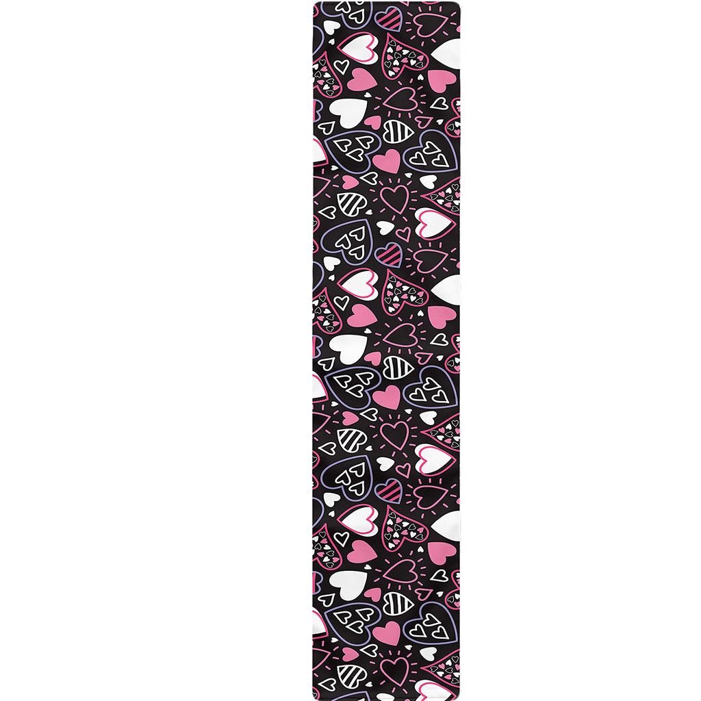 Cute Girly Heart Pattern Print Table Runner