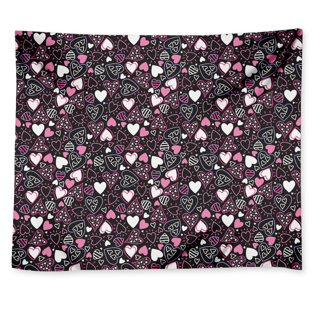 Cute Girly Heart Pattern Print Tapestry