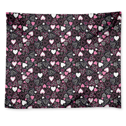 Cute Girly Heart Pattern Print Tapestry