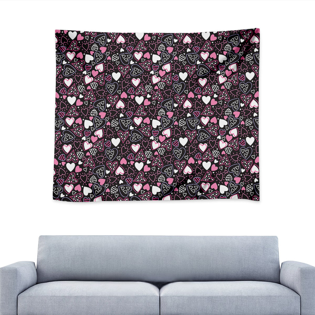 Cute Girly Heart Pattern Print Tapestry