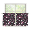 Cute Girly Heart Pattern Print Tier Curtains