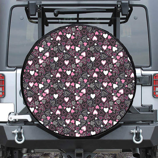 Cute Girly Heart Pattern Print Tire Cover