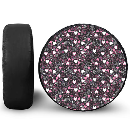 Cute Girly Heart Pattern Print Tire Cover