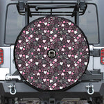 Cute Girly Heart Pattern Print Tire Cover With Camera Hole