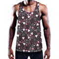Cute Girly Heart Pattern Print Men's Workout Tank Top