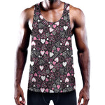 Cute Girly Heart Pattern Print Training Tank Top