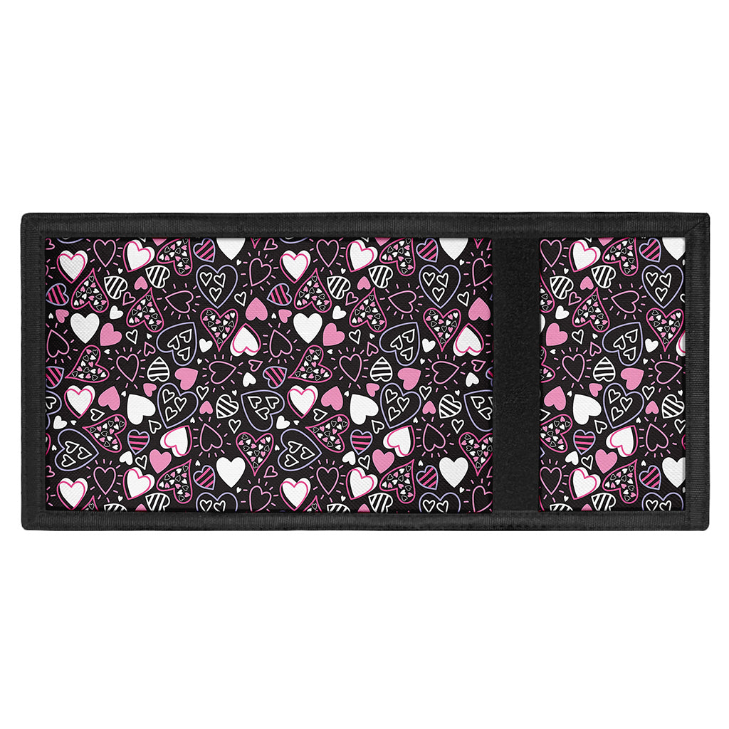 Cute Girly Heart Pattern Print Trifold Wallet