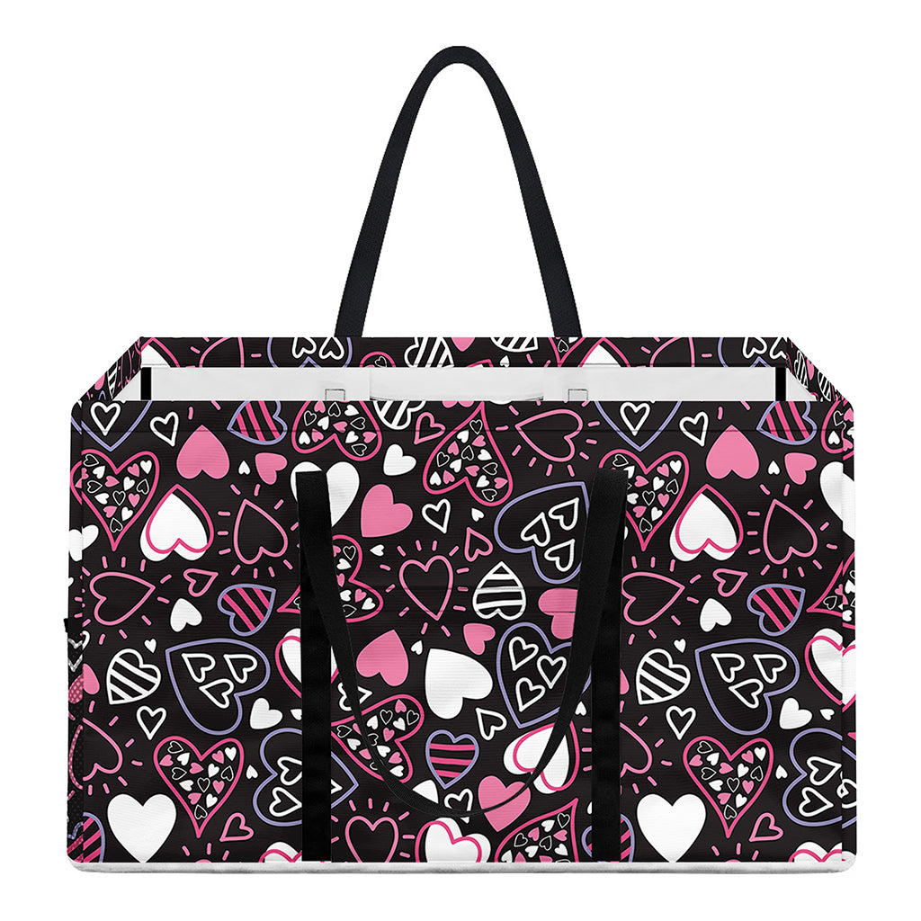 Cute Girly Heart Pattern Print Utility Tote Bag