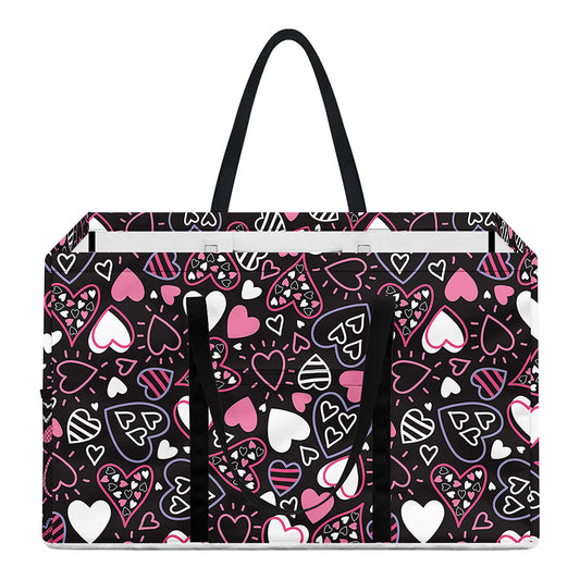Cute Girly Heart Pattern Print Utility Tote Bag