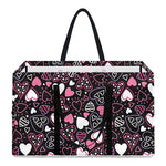 Cute Girly Heart Pattern Print Utility Tote Bag